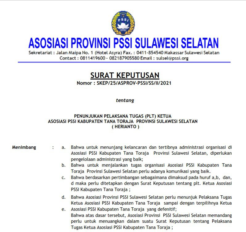 Sejumlah Klub di Tana Toraja Desak Kongres Askab PSSI Segera Digelar 2 Sejumlah Klub di Tana Toraja Desak Kongres Askab PSSI Segera Digelar