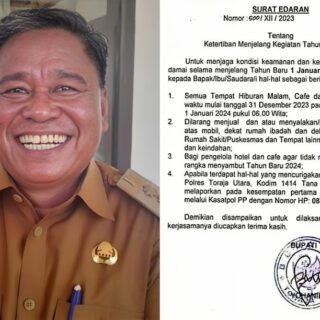 Bupati Toraja Utara Larang Cafe dan THM Buka di Malam Tahun Baru, Warga: ‘Mamma’ Saja