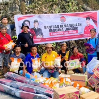 DPD PDIP Sulsel Salurkan Bantuan Kepada Pengungsi Korban Longsor di Tana Toraja