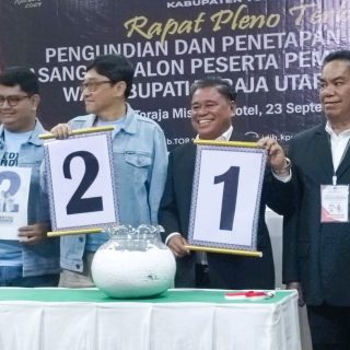 Pilkada Toraja Utara 2024: Ombas-Marthen Dapat Nomor Urut 1, Dedy-Andrew Nomor Urut 2
