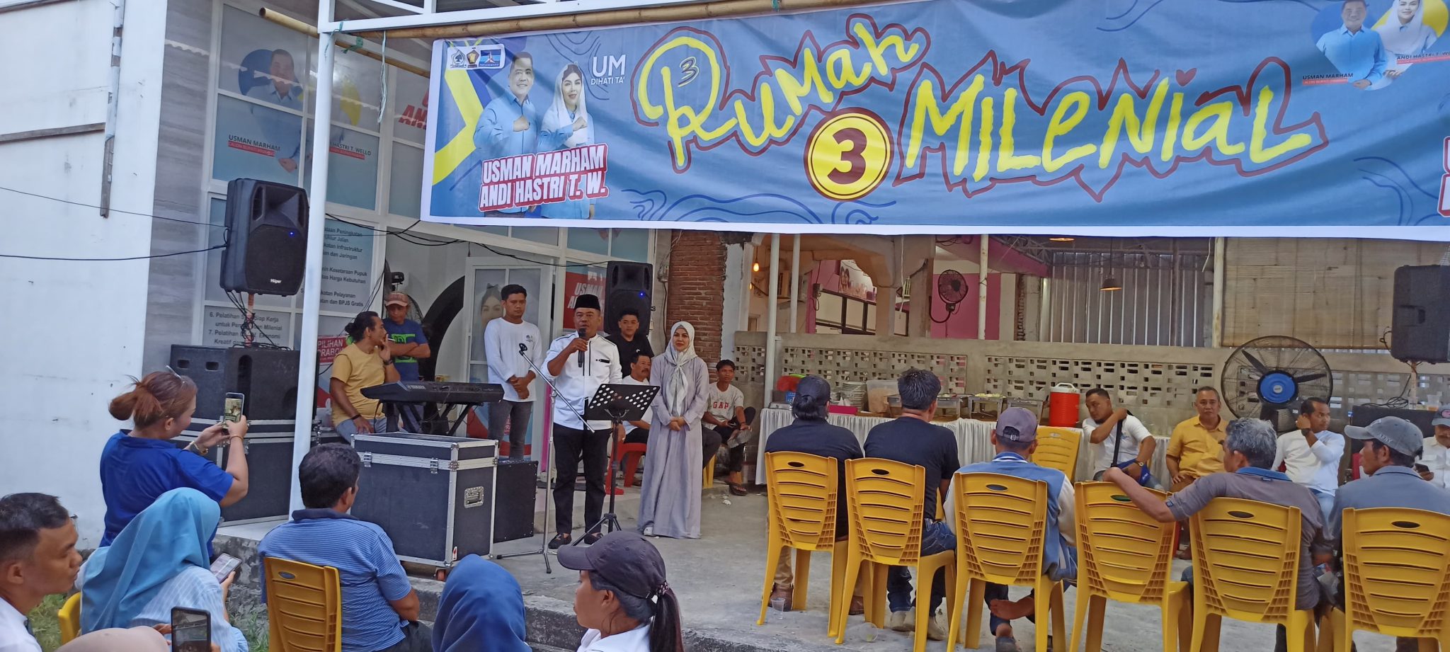 Usman Marham-Andi Hastri Resmikan Rumah Milenial : Tantang Pemuda Berdiskusi untuk Kemajuan Pinrang