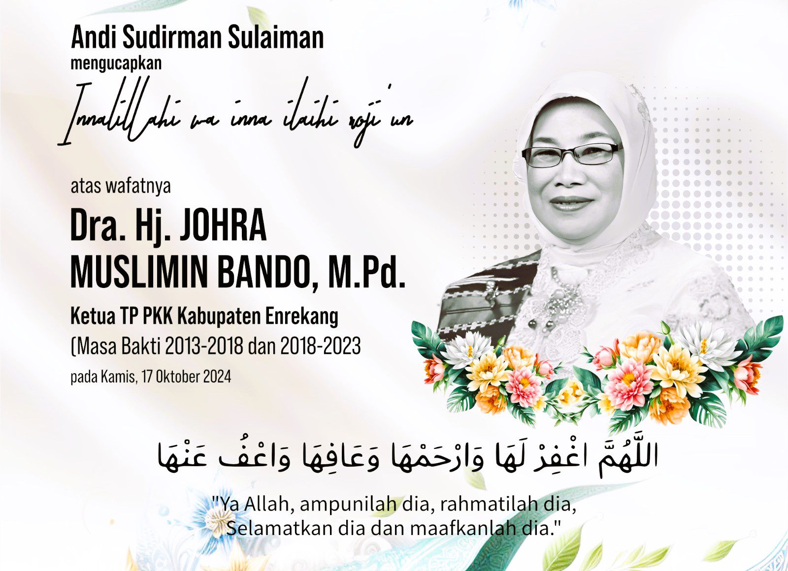 Andi Sudirman Sampaikan Belasungkawa atas Meninggalnya Istri Muslimin Bando