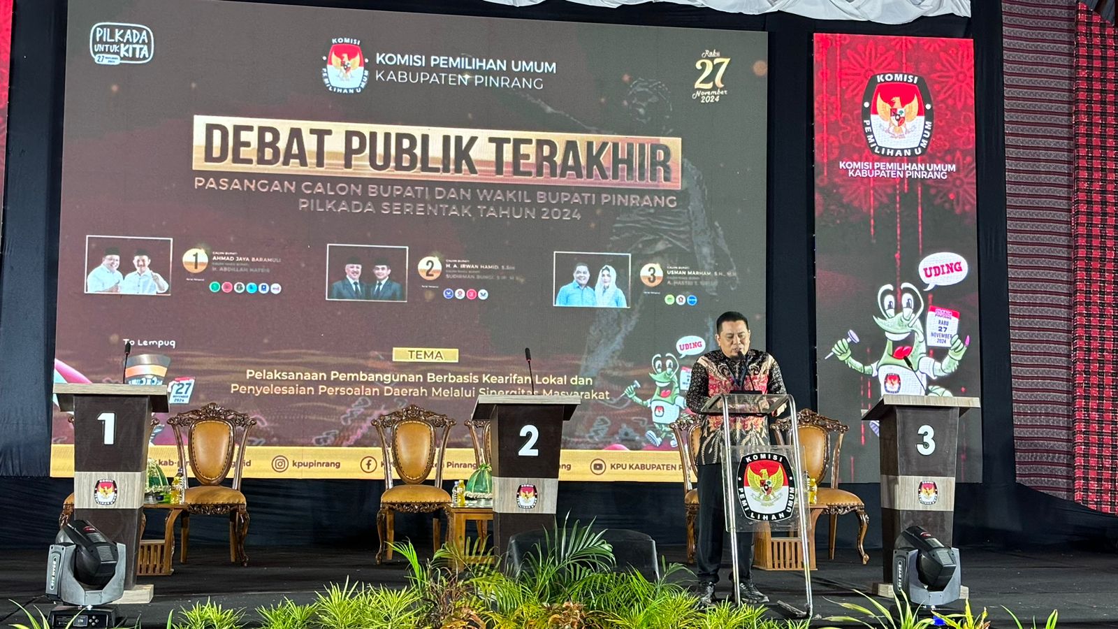 Debat Kedua Pilkada Pinrang 2024 Sukses, KPU Sarankan Paslon Fokus Pelatihan Saksi