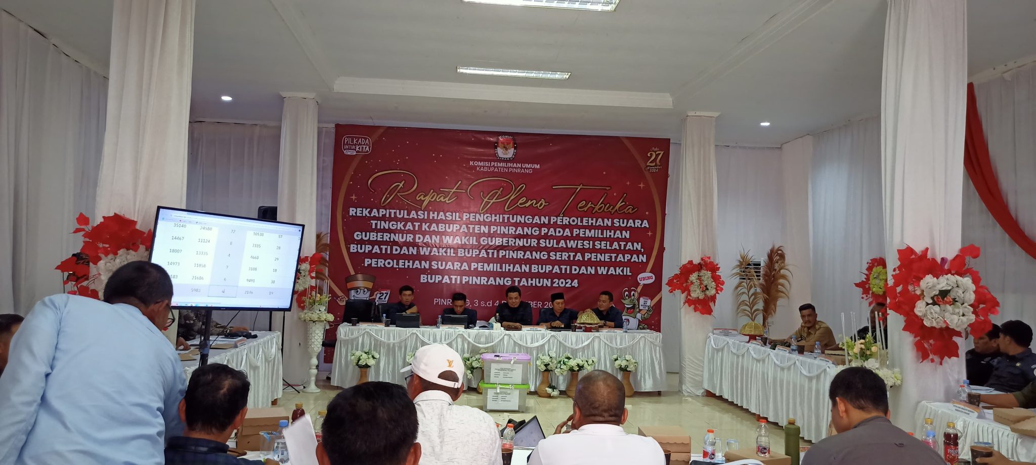 Rekapitulasi Hasil Pilkada Pinrang Rampung, Petahana Irwan Hamid-Sudirman Bungi Unggul Jauh