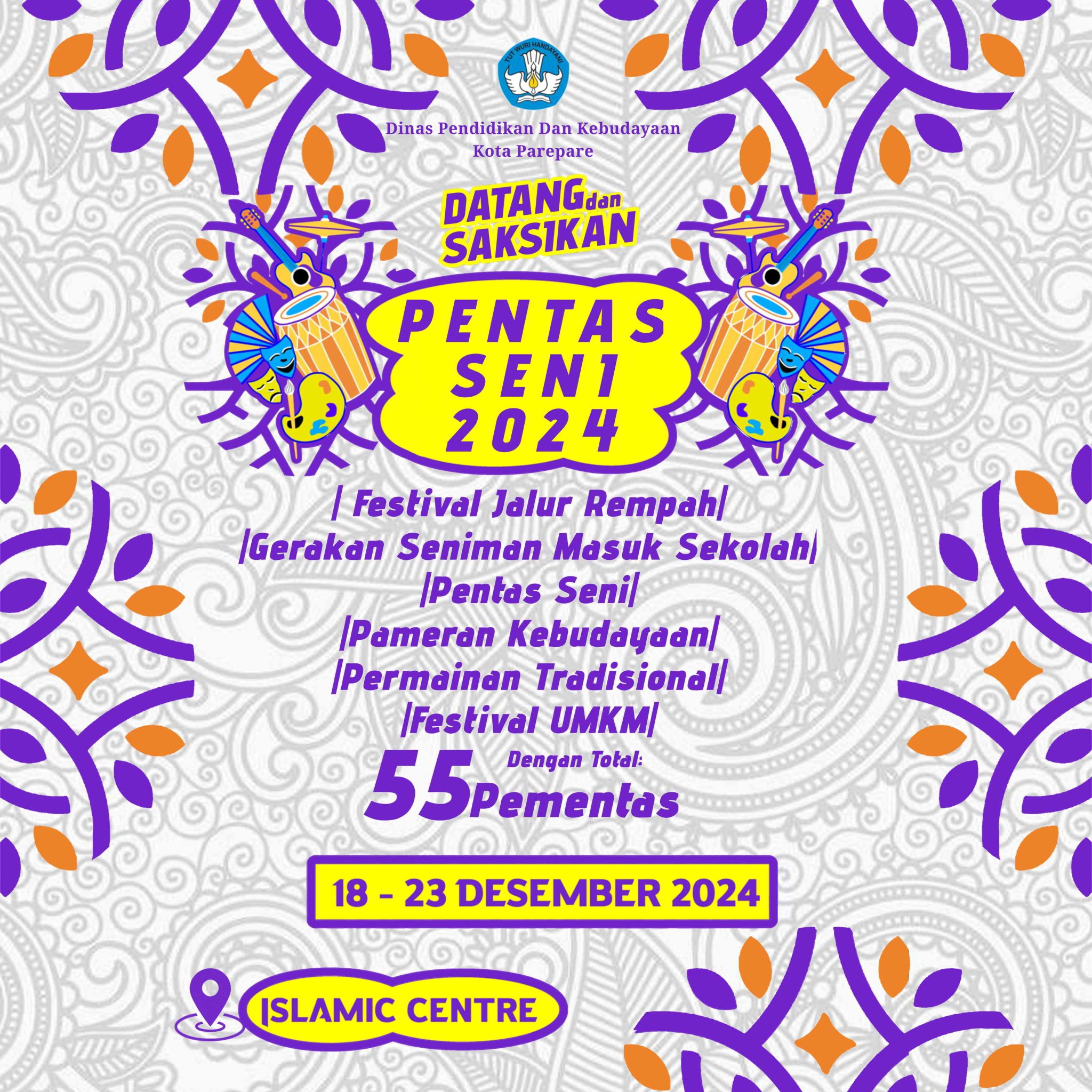 Kota Parepare Gelar Pentas Seni 2024 Antar SD,SMP dan Umum Sebagai Ajang Pelestarian Budaya