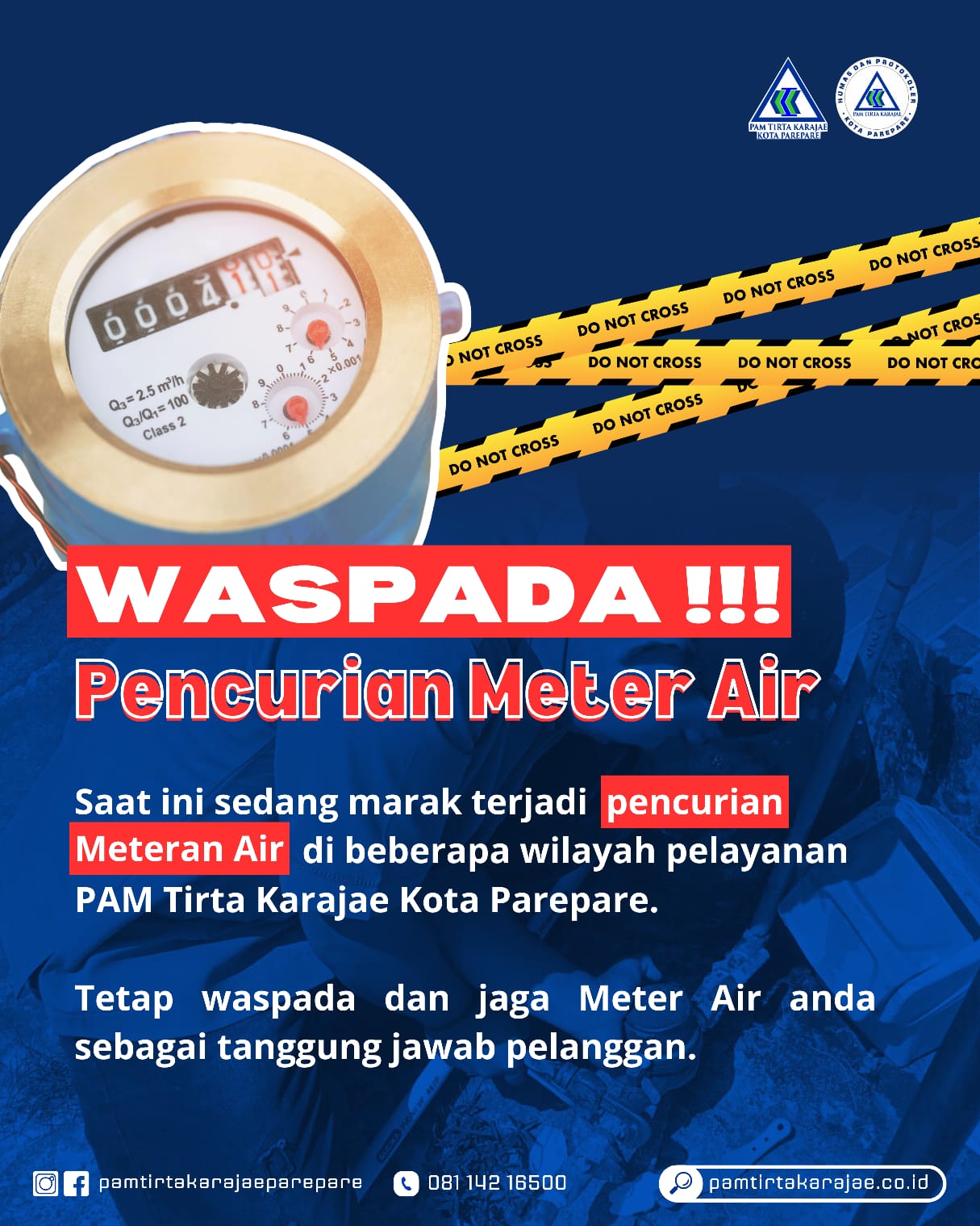 Peringatan Waspada: Pencurian Meteran Air Marak di PAM Tirta Karajae Parepare