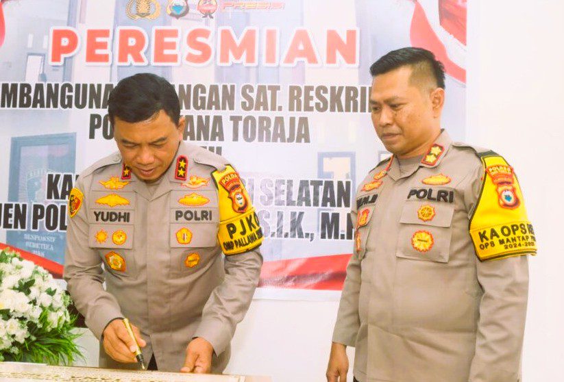 Kapolda Sulsel Resmikan Ruang Satuan Reskrim Polres Tana Toraja, Harap Tingkatkan Pelayanan Masyarakat