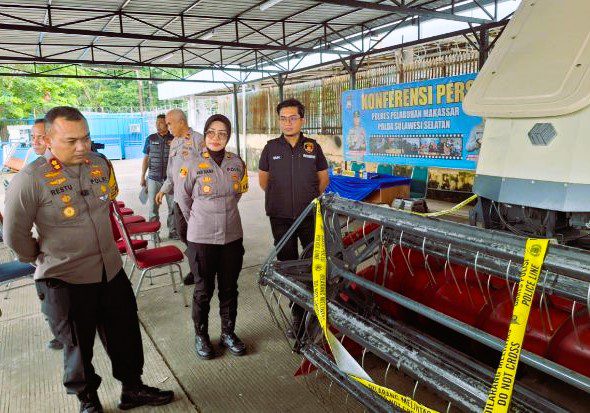 Polsek Soetta Makassar Gagalkan Penyelundupan Mesin Panen Padi Bantuan Pemprov Sulteng