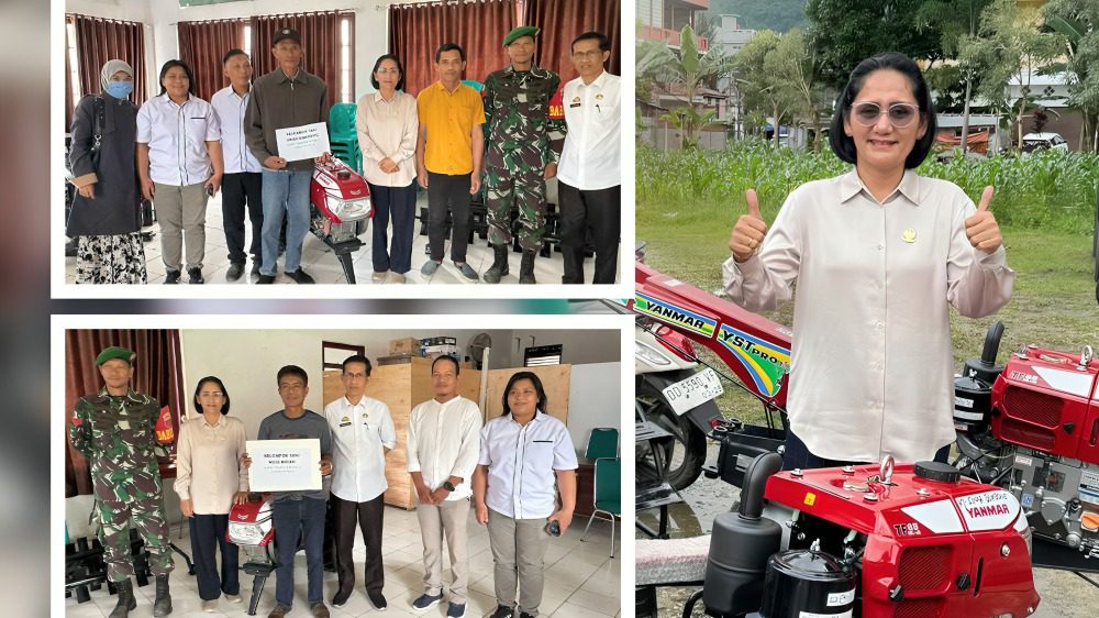 Yuniana Mulyana Serahkan Bantuan Hand Traktor untuk Petani di Tana Toraja