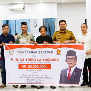 La Tinro La Tunrung Salurkan Dana Aspirasi untuk Bangun Embung di Enrekang