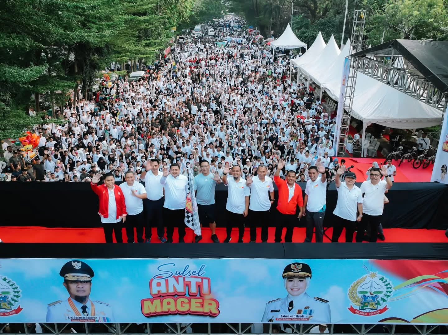 Semarak Sulsel Anti Mager, Ribuan Warga Ikut Jalan Sehat 10.000 Langkah
