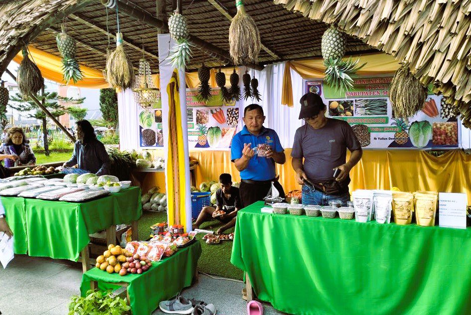 Nampak hasil pertanian petani Mamasa yang dipamerkan KTNA di Expo The Legend of Pongtiku II di Rantepao (foto Istimewa)