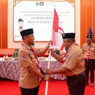 Gubernur Andi Sudirman Lepas 460 Pramuka Kontingen Sulsel ke World Muslim Scout Jamboree 2025