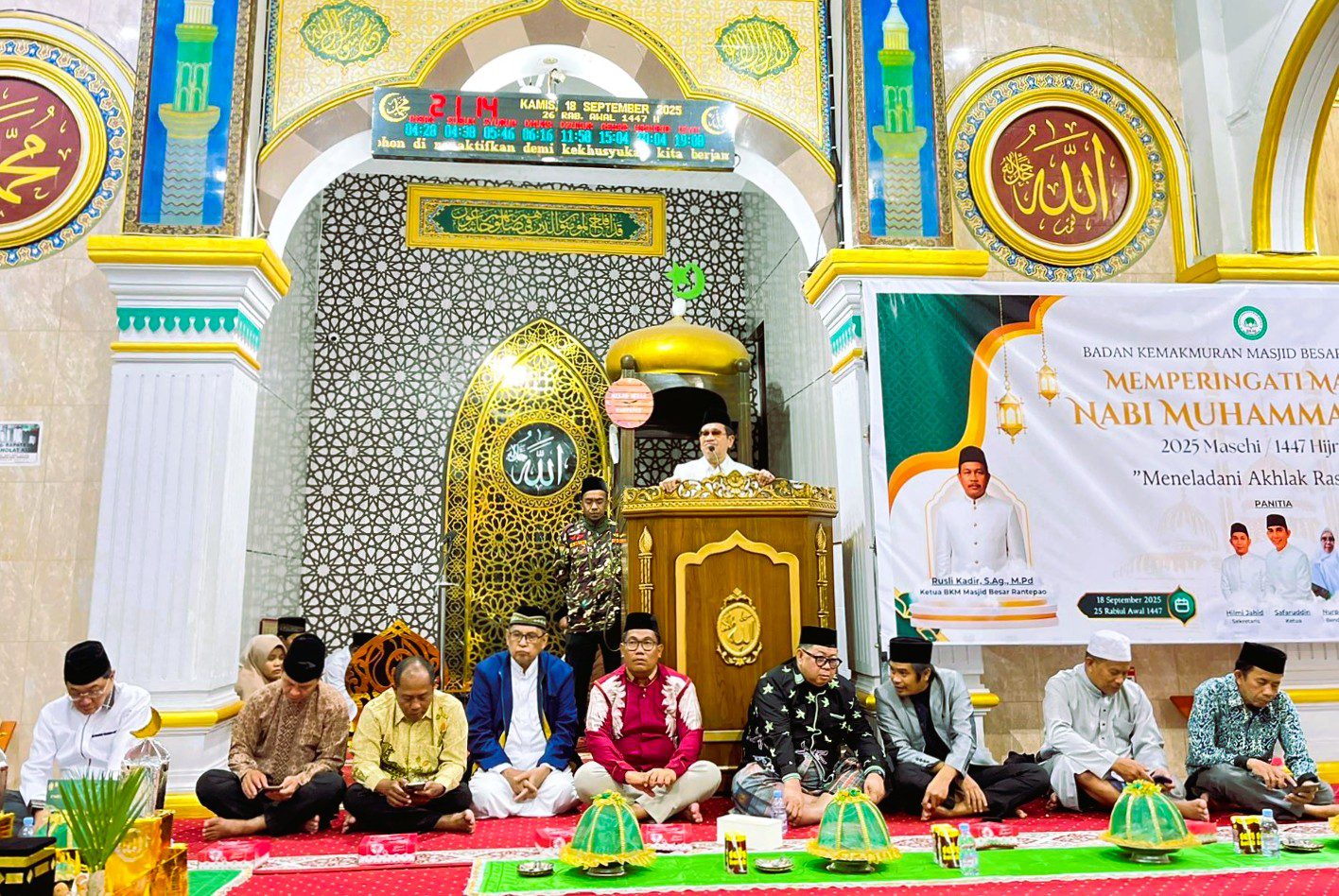Maulid Nabi Muhammad SAW di Masjid Besar Rantepao, Bupati Toraja Utara Ajak Warga Jaga Kedamaian dan Toleransi