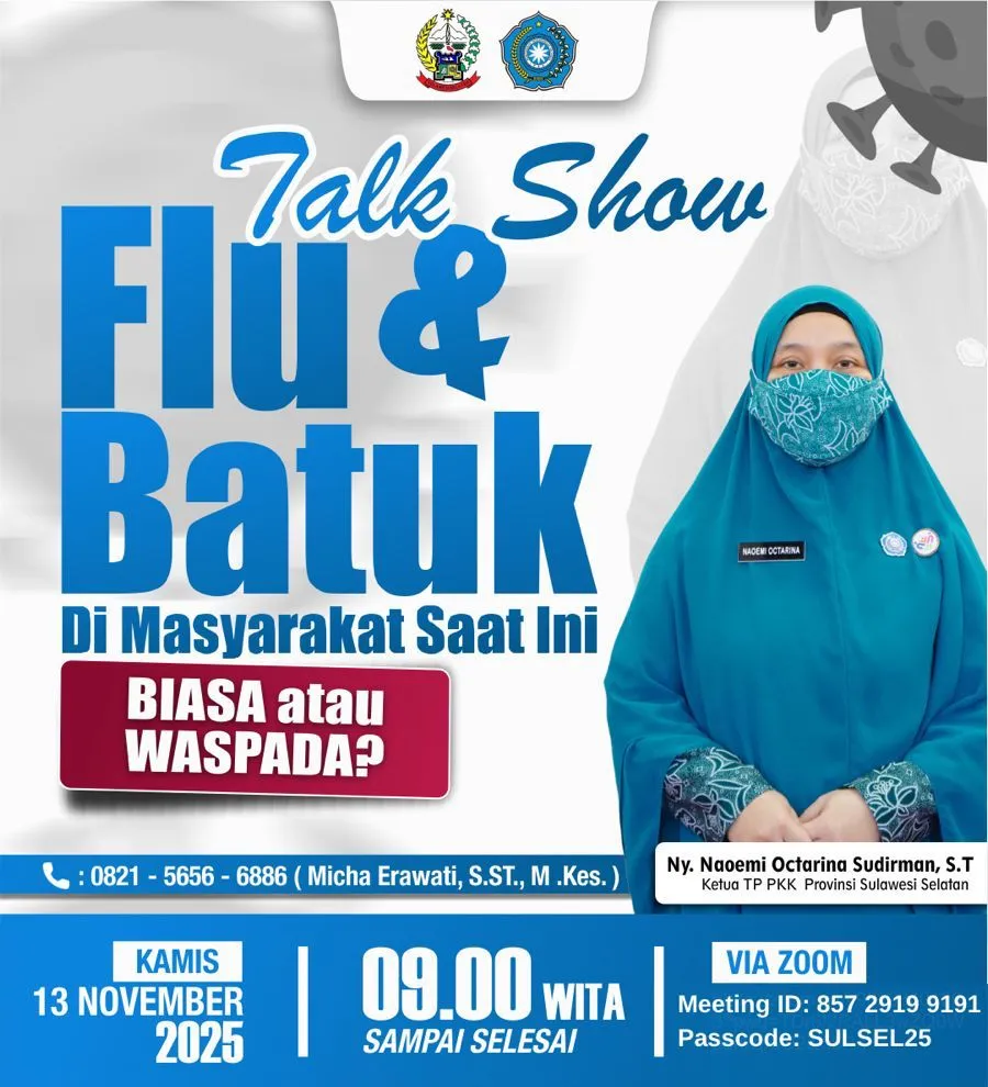 Pokja IV PKK Sulsel Edukasi Masyarakat Cegah Infeksi Saluran Pernapasan Lewat Talk Show Kesehatan 2 Pokja IV PKK Sulsel Edukasi Masyarakat Cegah Infeksi Saluran Pernapasan Lewat Talk Show Kesehatan