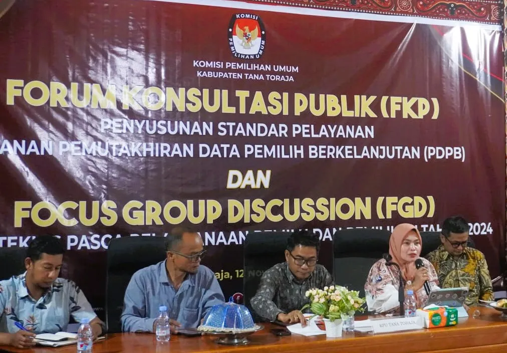 Gelar FKP, KPU Tana Toraja Bahas Standar Layanan Pemutakhiran Data Pemilih