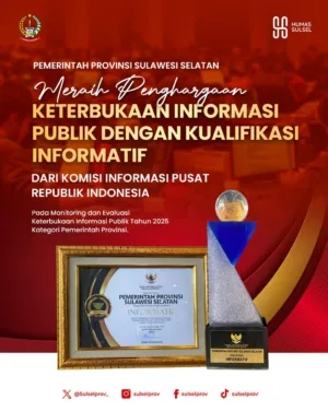 Sulsel Raih Predikat Informatif Nasional 2025, Satu-satunya Provinsi di Sulawesi