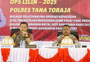 Jelang Nataru, Polres Tana Toraja Gelar Lat Pra Ops Lilin 2025