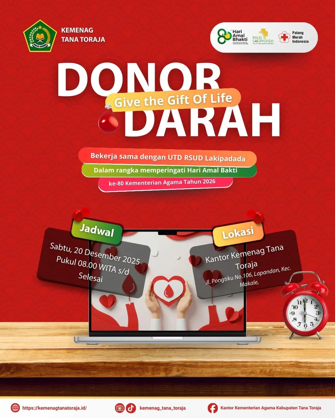 Peringati HAB ke-80, Kemenag Tana Toraja Ajak ASN dan Masyarakat Donor Darah
