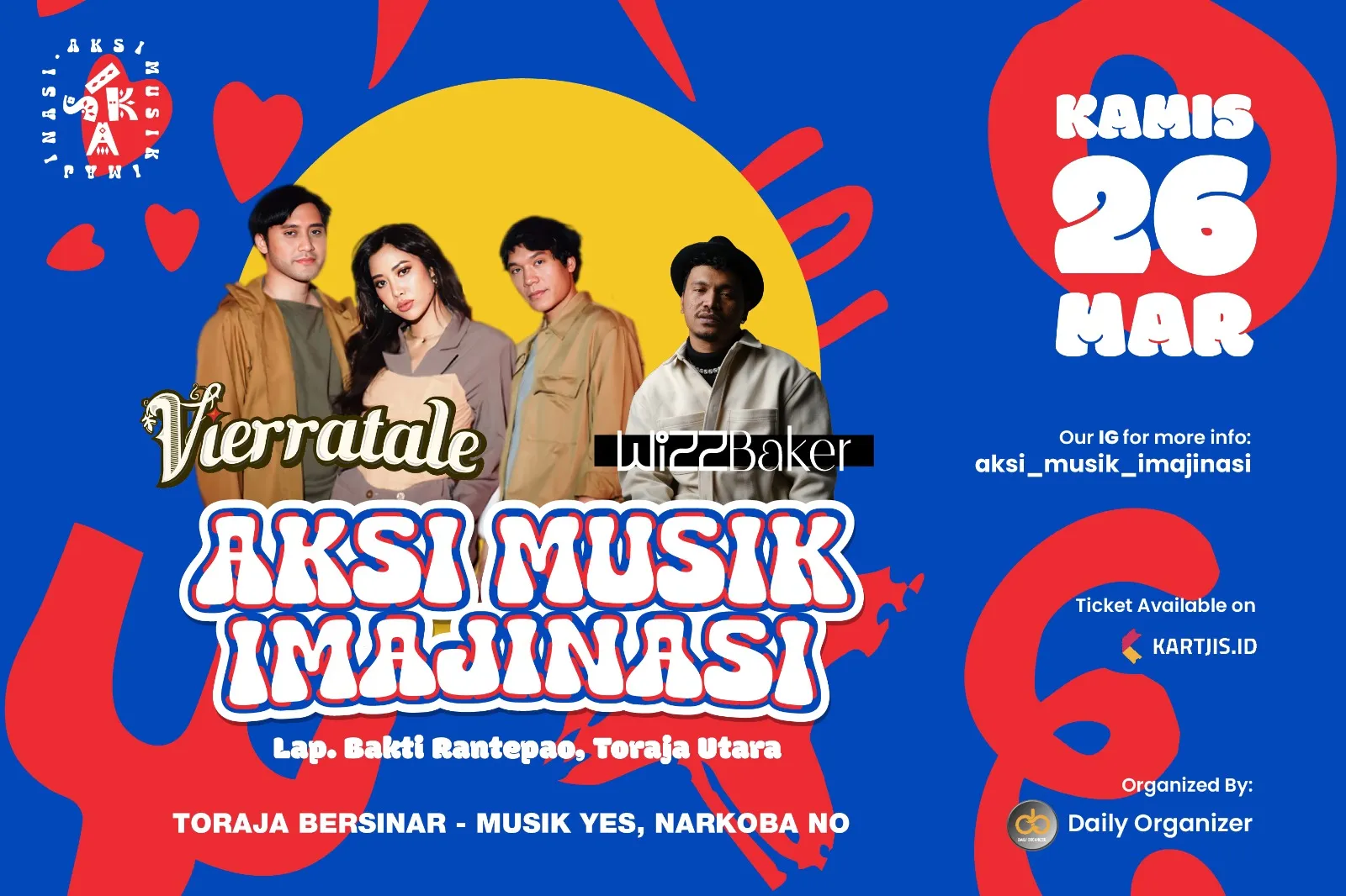 Besok, Vierratale dan Wizz Baker Siap Guncang Toraja Utara