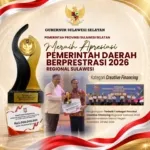Pemprov Sulsel Raih Penghargaan Terbaik I Creative Financing Regional Sulawesi 2026