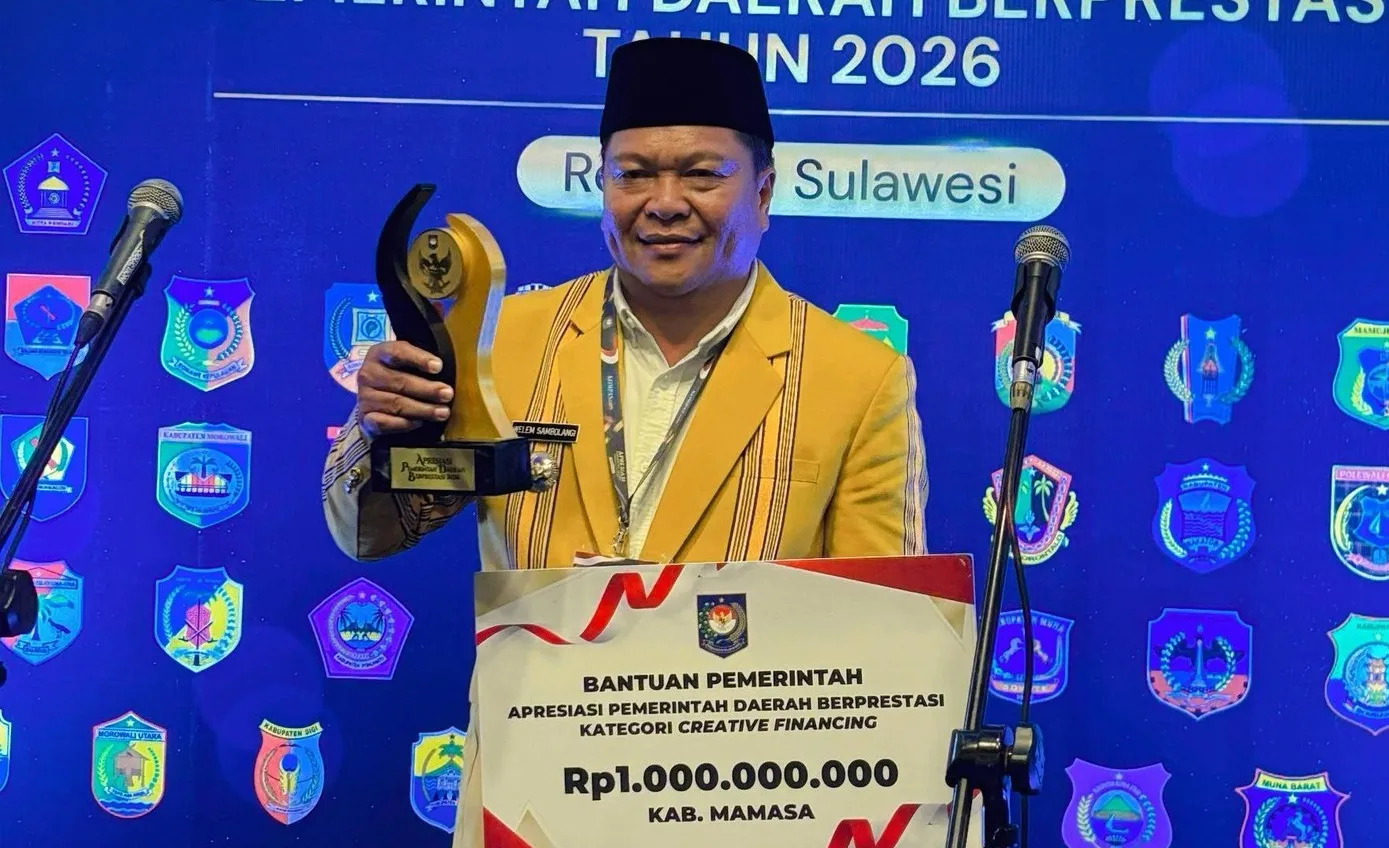 Pemkab Mamasa Raih Penghargaan Kabupaten Terbaik 𝗣𝗲𝗺𝗯𝗶𝗮𝘆𝗮𝗮𝗻 𝗞𝗿𝗲𝗮𝘁𝗶𝗳 𝗥𝗲𝗴𝗶𝗼𝗻𝗮𝗹 𝗦𝘂𝗹𝗮𝘄𝗲𝘀𝗶 𝟮𝟬𝟮𝟲
